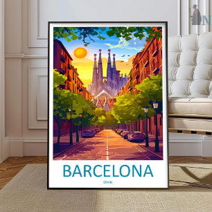 Barcelona Travel Print Wall Art Barcelona Wall Han