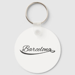 barcelona typographical keychain