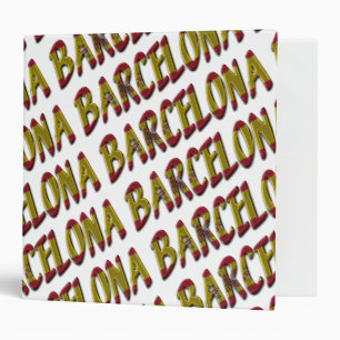 Barcelona Typography Spanish Flag Colours Spain Binder