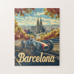 Barcelona vintage racing car jigsaw puzzle
