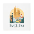 Barcelona Vintage Travel Metal Wall Art