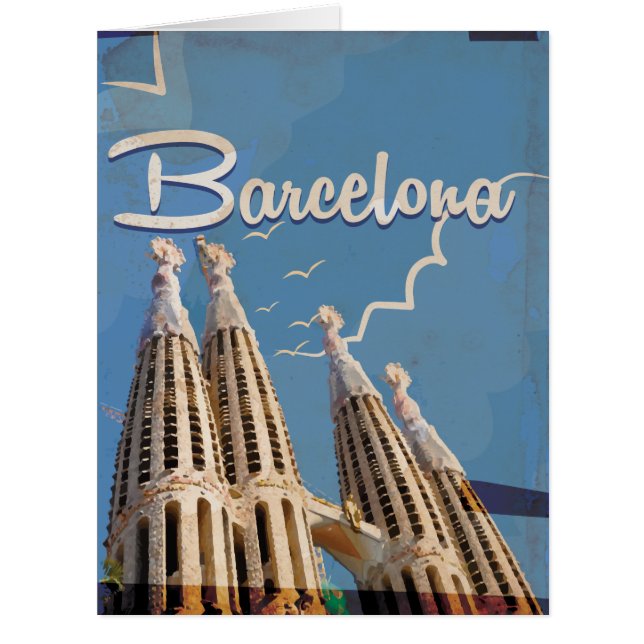 Barcelona Vintage Travel poster (Front)