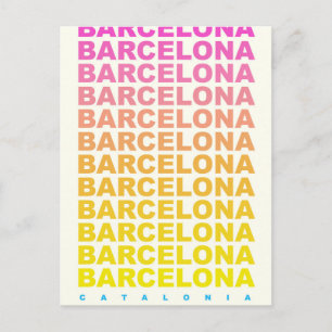 Barcelona vintage travel poster postcard