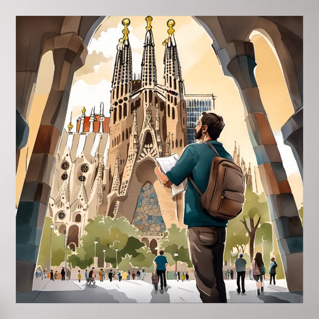 Barcelona's La Sagrada Familia Print (Front)