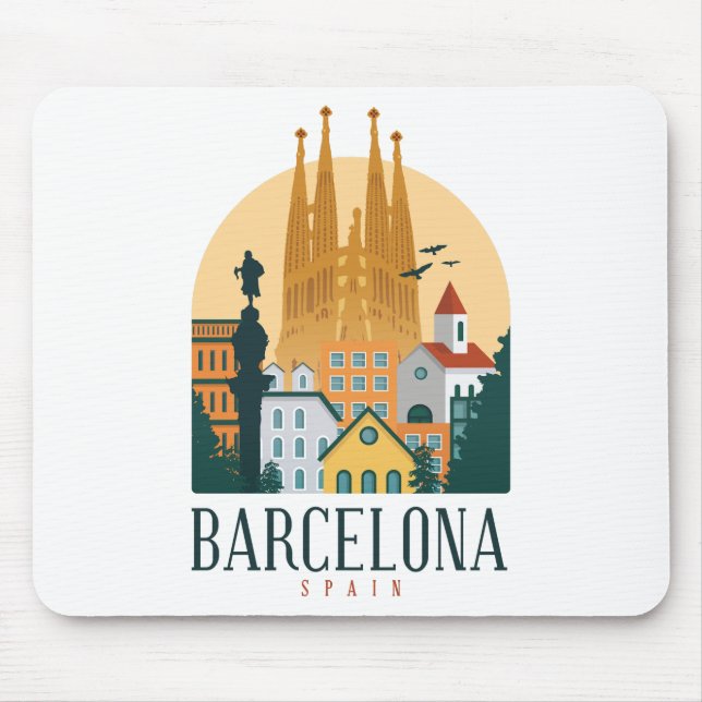 BarcelonaSkyline Mouse Pad (Front)