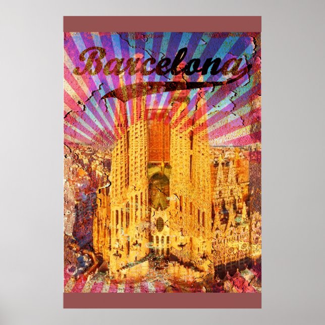 Barcelone, Espagne, Poster vintage (Devant)