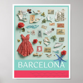 Barcelone sur mon esprit affiche