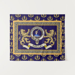 Barclay Clan Badge Personalized Blue Tapestry