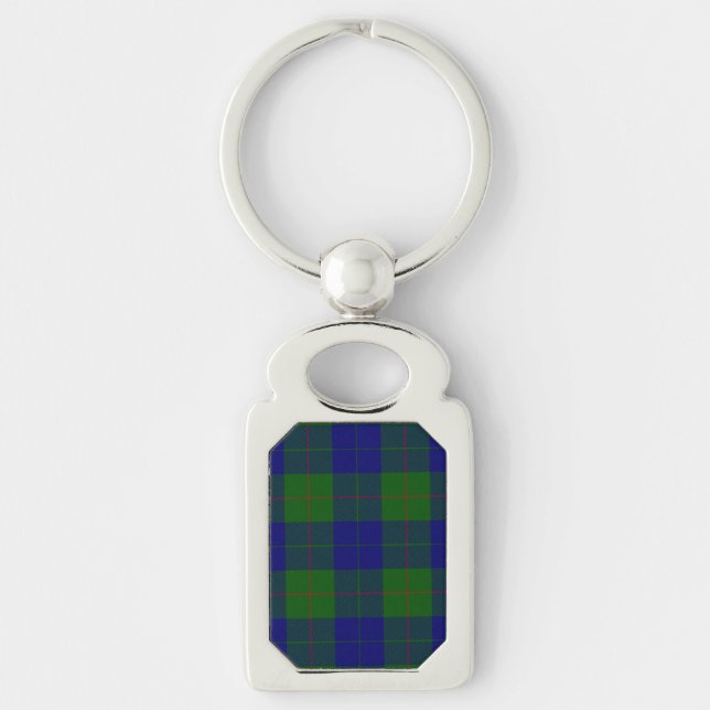 Barclay clan tartan blue green plaid keychain (Front)