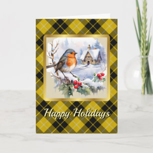 Barclay Crest & Tartan w/Robin Personalized  Card