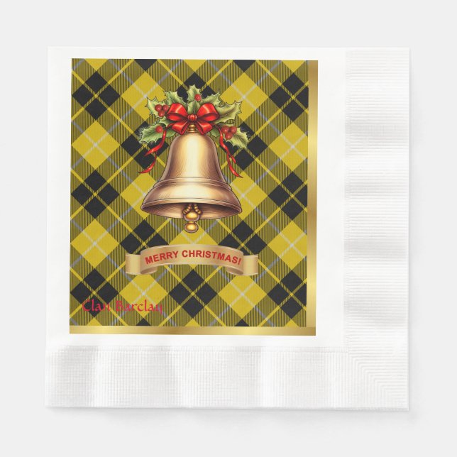 Barclay Personalized Tartan Christmas Napkin (Front)