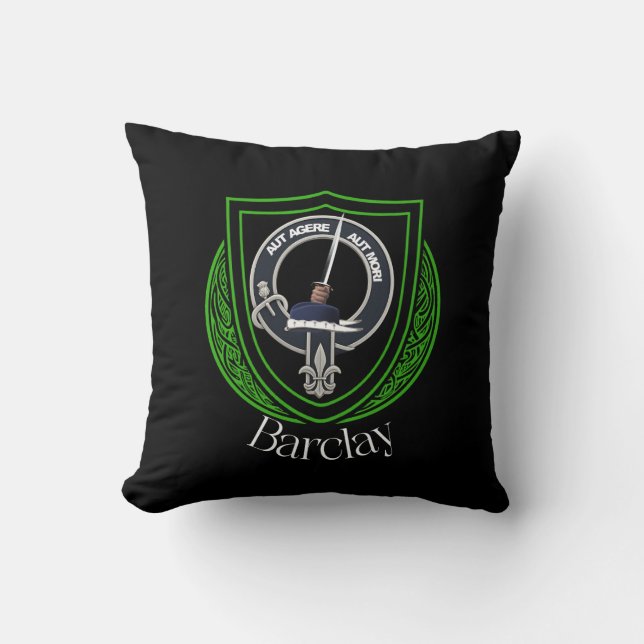 Barclay Scottish Clan Crest Throw Pillow (Front)