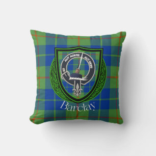 Barclay Scottish Clan Tartan Crest Throw Pillow