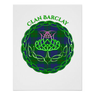 Barclay Scottish Tartan Celtic Thistle Poster