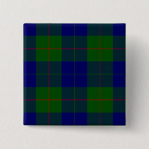 Barclay tartan blue green plaid 2 inch square button