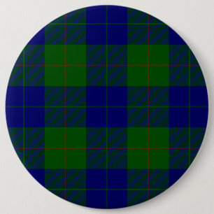 Barclay tartan blue green plaid 6 inch round button
