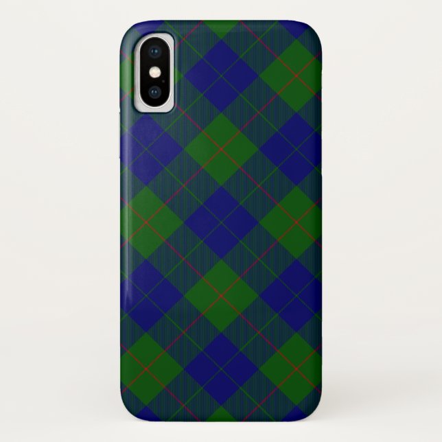Barclay tartan blue green plaid Case-Mate iPhone case (Back)