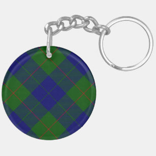 Barclay tartan blue green plaid keychain