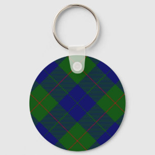 Barclay tartan blue green plaid keychain