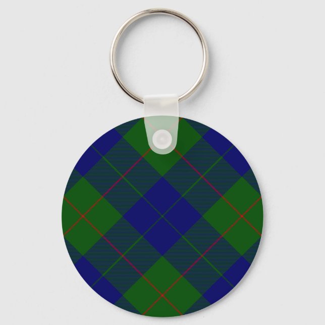 Barclay tartan blue green plaid keychain (Front)