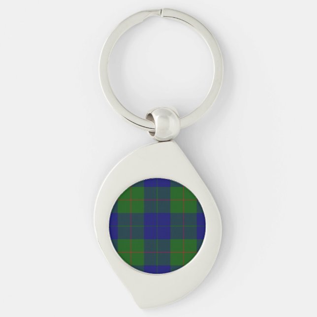 Barclay tartan blue green plaid keychain (Front)