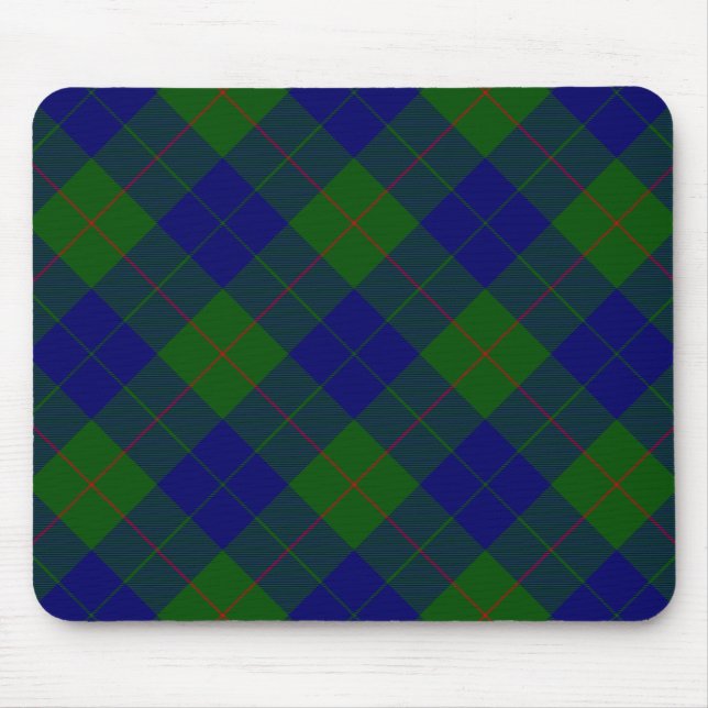 Barclay tartan blue green plaid mouse pad (Front)