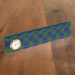 Barclay tartan blue green plaid nameplate