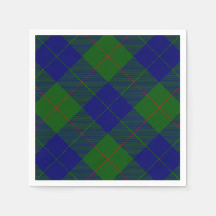 Barclay tartan blue green plaid napkin
