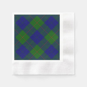 Barclay tartan blue green plaid napkin