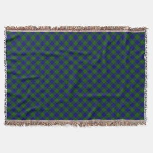 Barclay tartan blue green plaid throw blanket