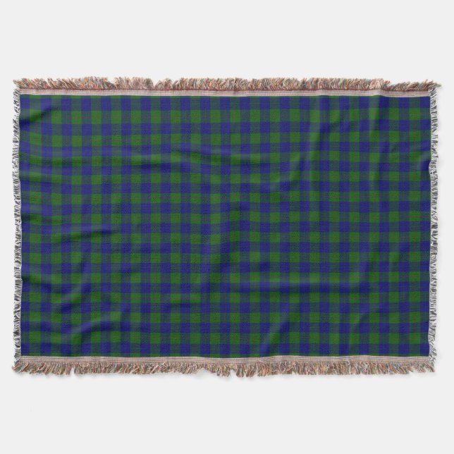 Barclay tartan blue green plaid throw blanket (Front)