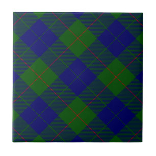 Barclay tartan blue green plaid tile