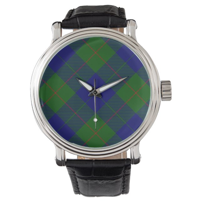 Barclay tartan blue green plaid watch (Front)