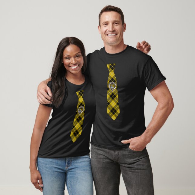Barclay Tartan Necktie w/Badge T-Shirt (Unisex)