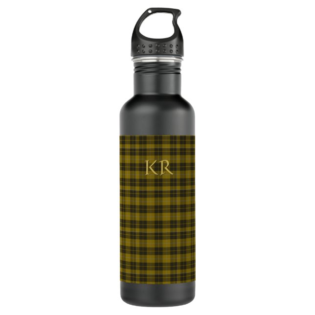 Barclay Tartan with your initials, Scottish Plaid 710 Ml Water Bottle (Front)
