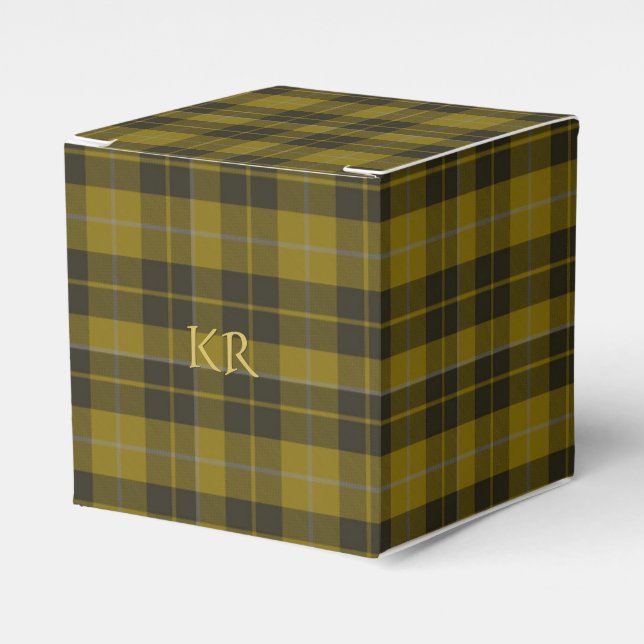 Barclay Tartan with your initials, Scottish Plaid Favor Box (Front Side)