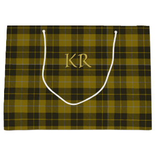 Barclay Tartan with your initials, Scottish Plaid Large Gift Bag
