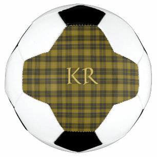 Barclay Tartan with your initials, Scottish Plaid Soccer Ball