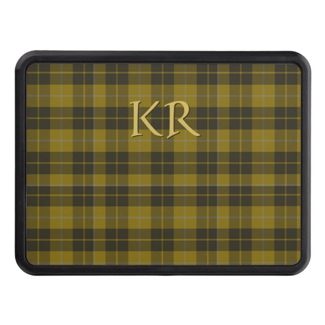 Barclay Tartan with your initials, Scottish Plaid Trailer Hitch Cover (Front)