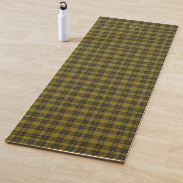 Barclay Tartan with your initials, Scottish Plaid Yoga Mat (In Situ)
