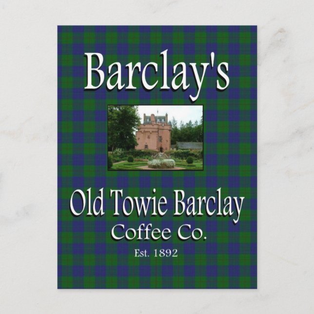 Barclay's Old Towie Barclay Coffee Co. Postcard (Front)