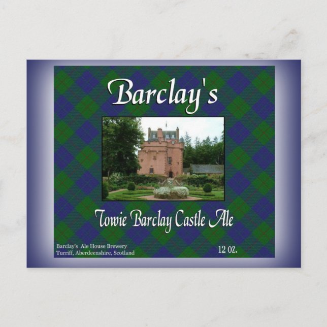 Barclay's Towie Barclay Castle Ale Postcard (Front)