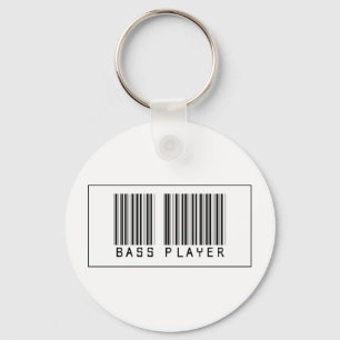 Barcode Bass Player Keychain