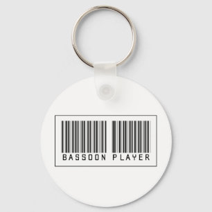 Barcode Bassoon Player Keychain