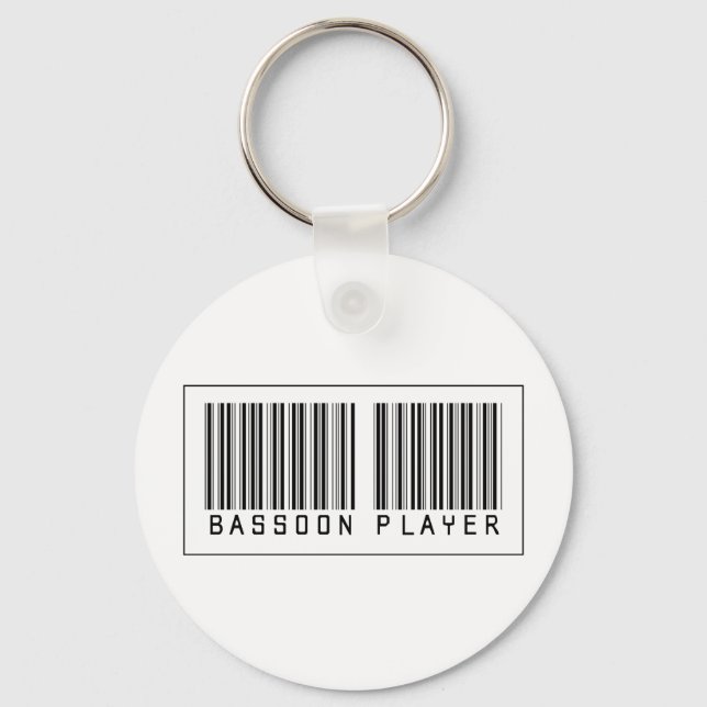Barcode Bassoon Player Keychain (Front)