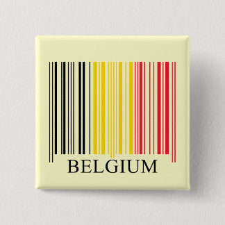 Barcode Belgium Flag 2 Inch Square Button