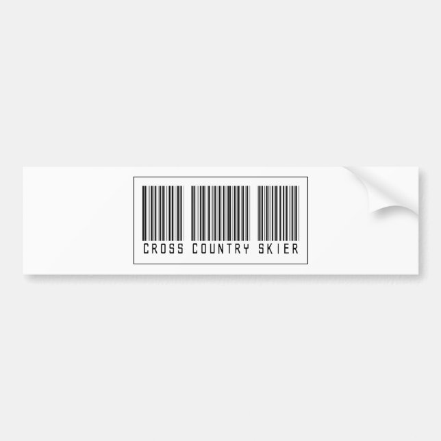 Barcode Cross Country Skier Bumper Sticker (Front)