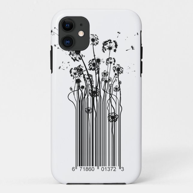 Barcode Dandelion Silhouette iphone cover (Back)