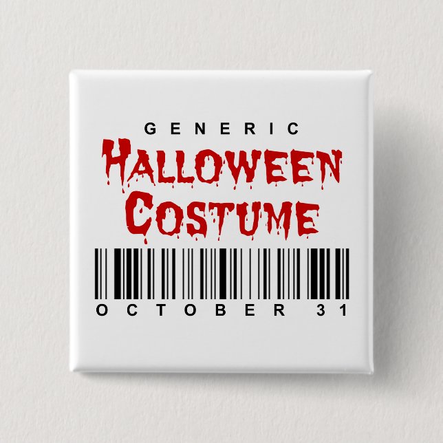 Barcode Generic Halloween Costume 2 Inch Square Button (Front)