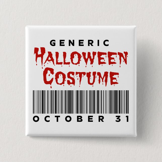 Barcode Generic Halloween Costume October 31 2 Inch Square Button (Front)